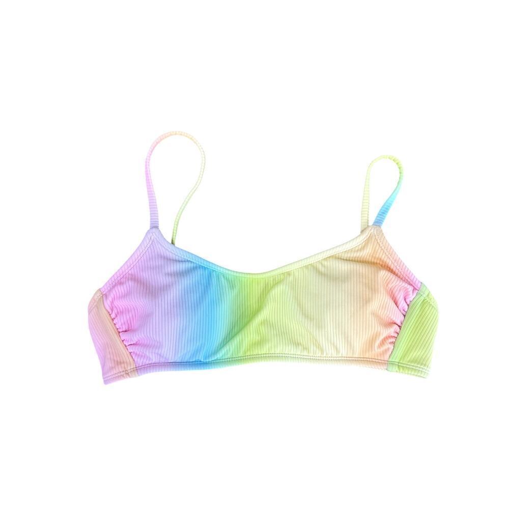 Ombre Rainbow Bikini Top Summer Women's Size Medium